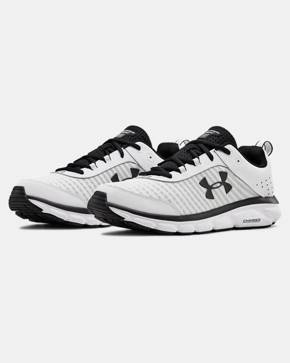 Men's UA Charged Assert 8 Running Shoes, White, pdpMainDesktop image number 3
